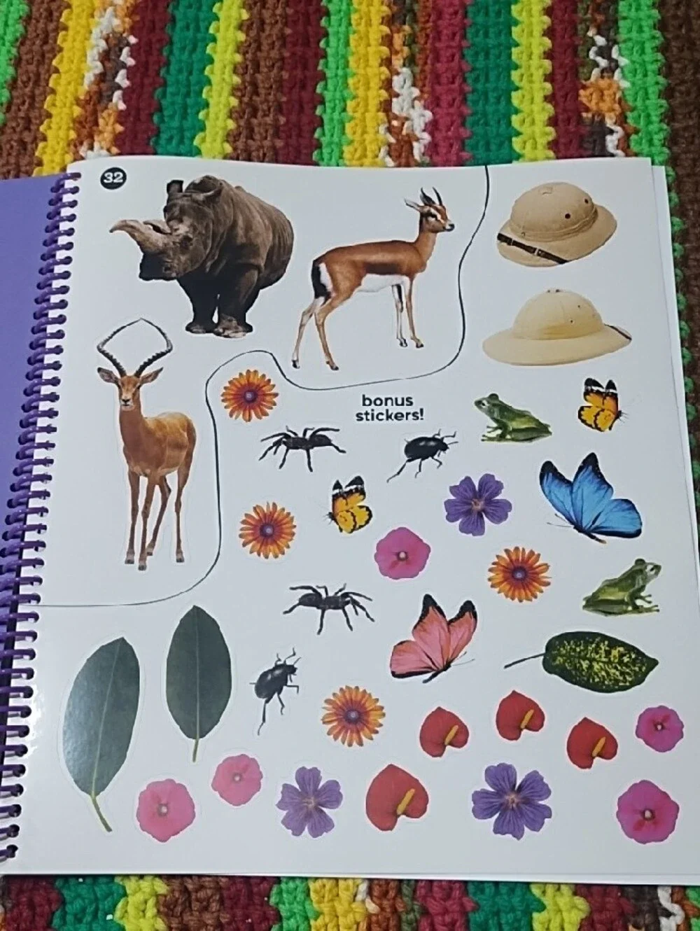 Safari Animals Sticker-by-Number Activity Book - Orange New. Age 3 And Up.